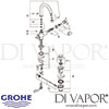 Grohe Atrio Classic Basin Mixer Crosshead L-Size Tap Spares